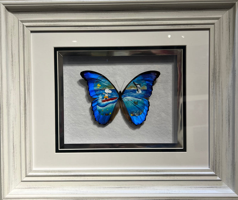 "Riding the Waves" Snoopy - Original Artwork on Butterflies by Cristiam Ramos