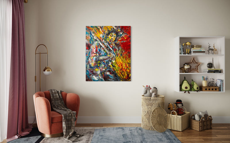 "Fire" 40x50 Limited Edition Giclee- Jimmi Hendrix by James Freeborne Welch