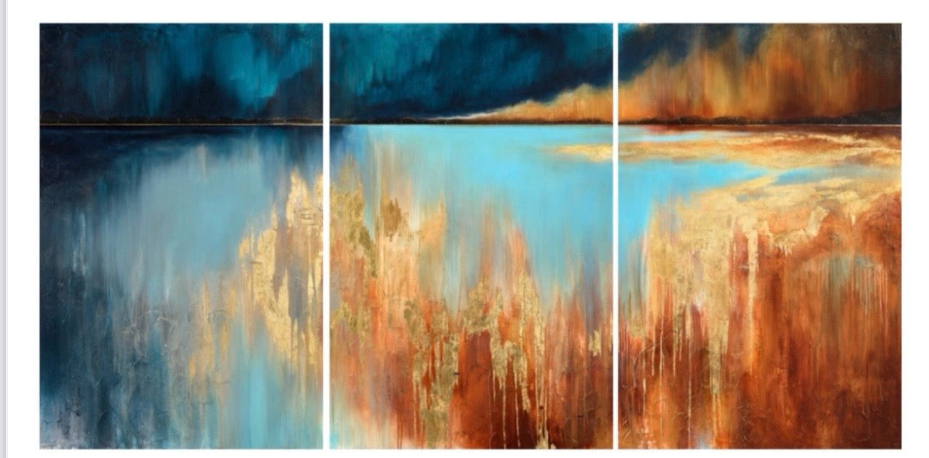 "Sienna Dreaming " 72x120 Original Tryptic by Linzy Arnott exclusively for Enchantress and Freeborne