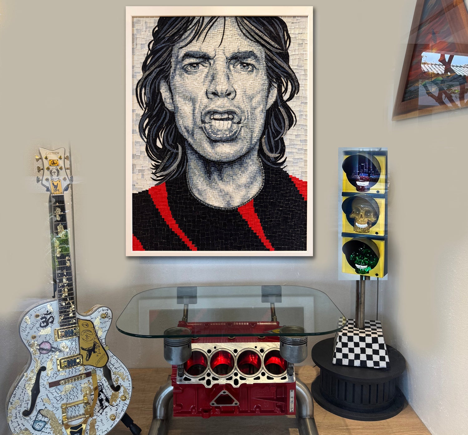 "Start Me Up" Denim Art by Cristiam Ramos