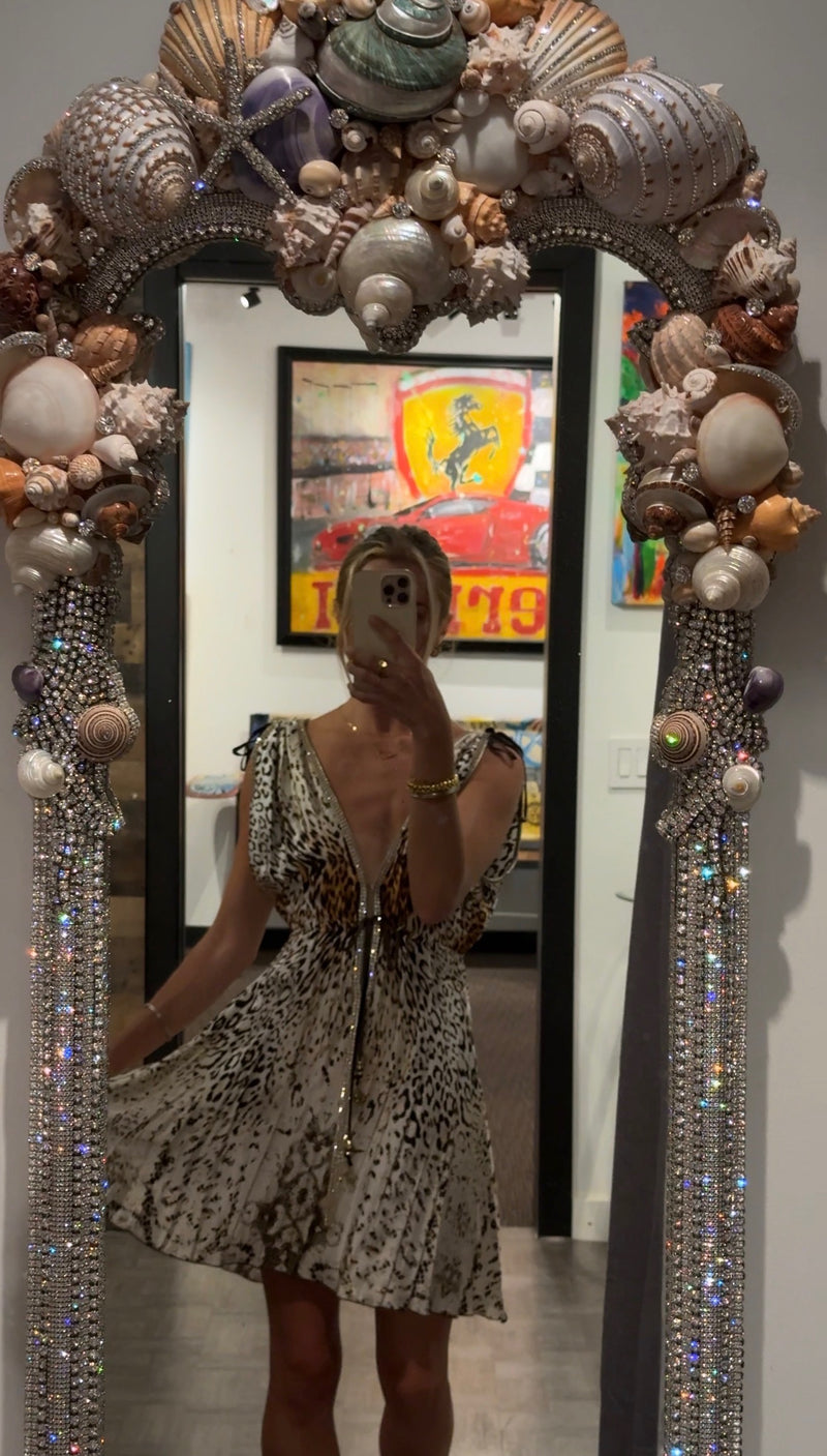 Kasia Cheetah Short Dress - Handmade Silk