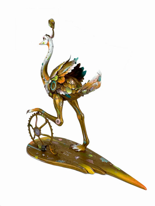 Nano Lopez "Elizabeth Large" Bronze Ostrich Sculpture