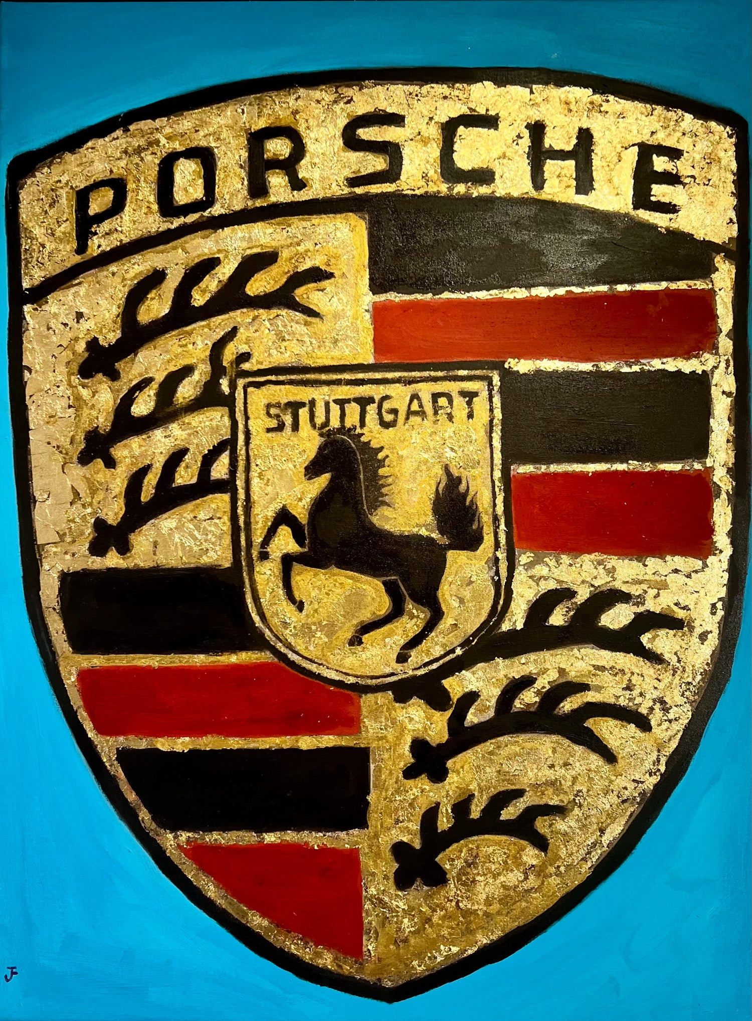 "Porsche Badge"  30x40  by James Freeborne Welch