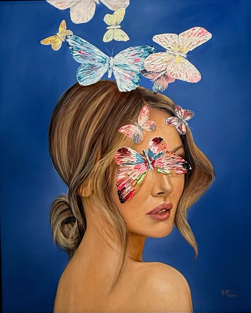 "Butterfly Kisses" 30x24 Original Available & Limited Editions by Kai Lava