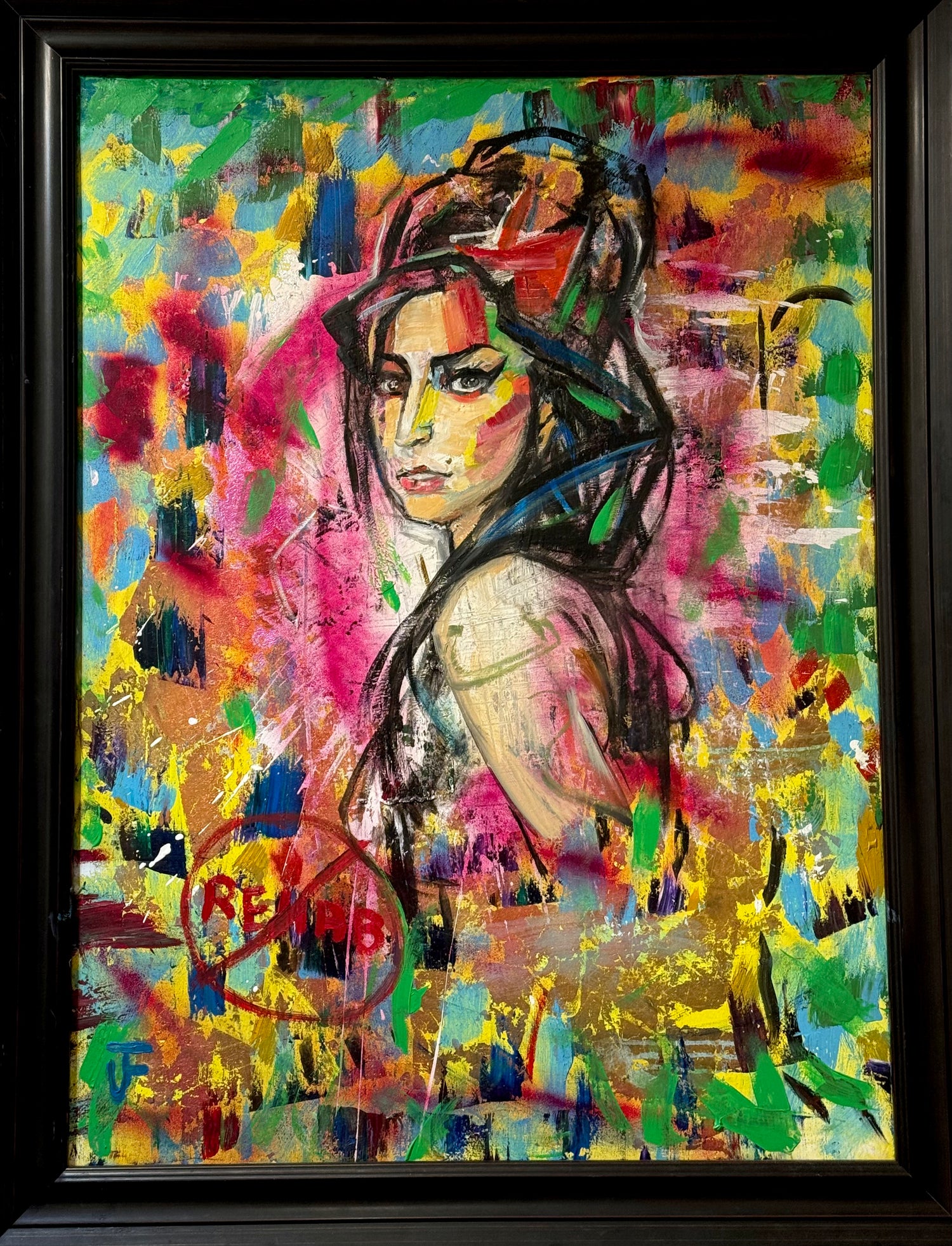 "Rehab"Original 54x42 Framed - by James Freeborne Welch - Amy Winehouse