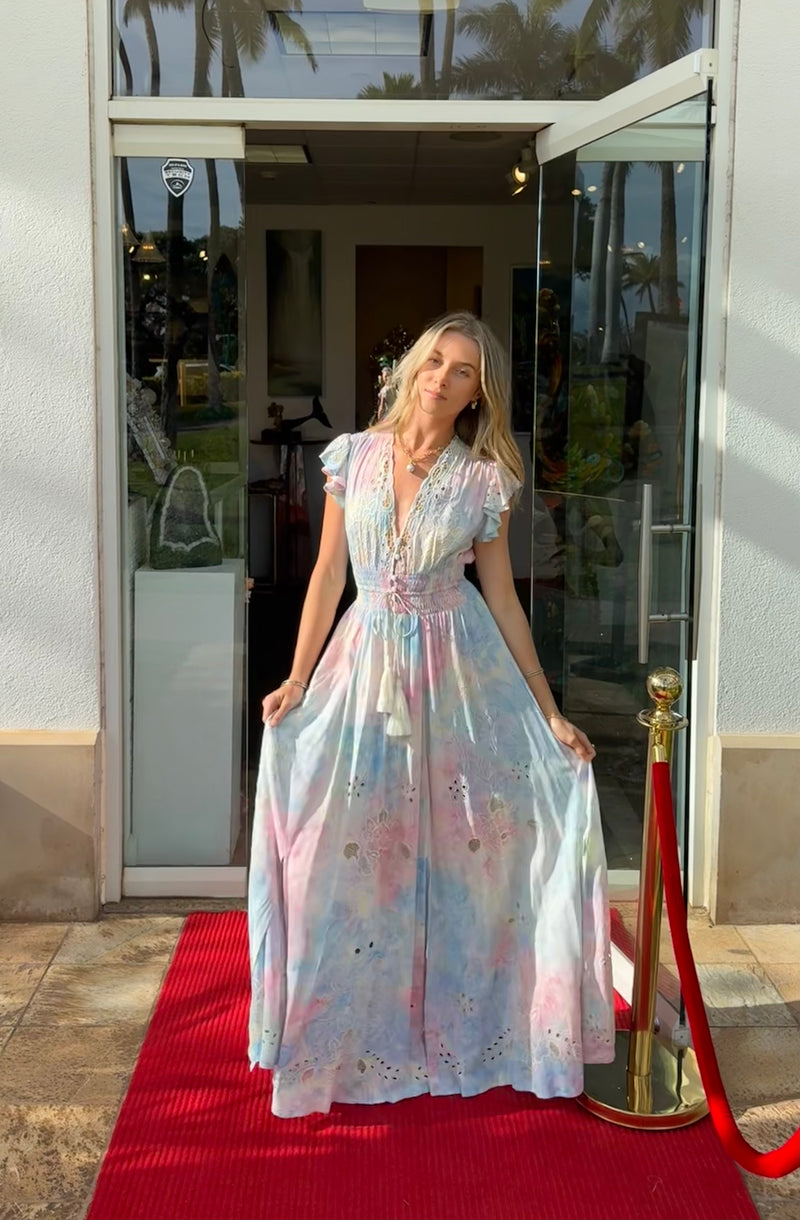 St Barth Maxi Gown by Zaimara Sunset -made in Malta