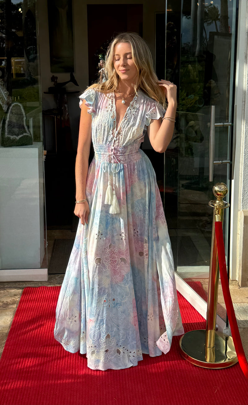 St Barth Maxi Gown by Zaimara Sunset -made in Malta