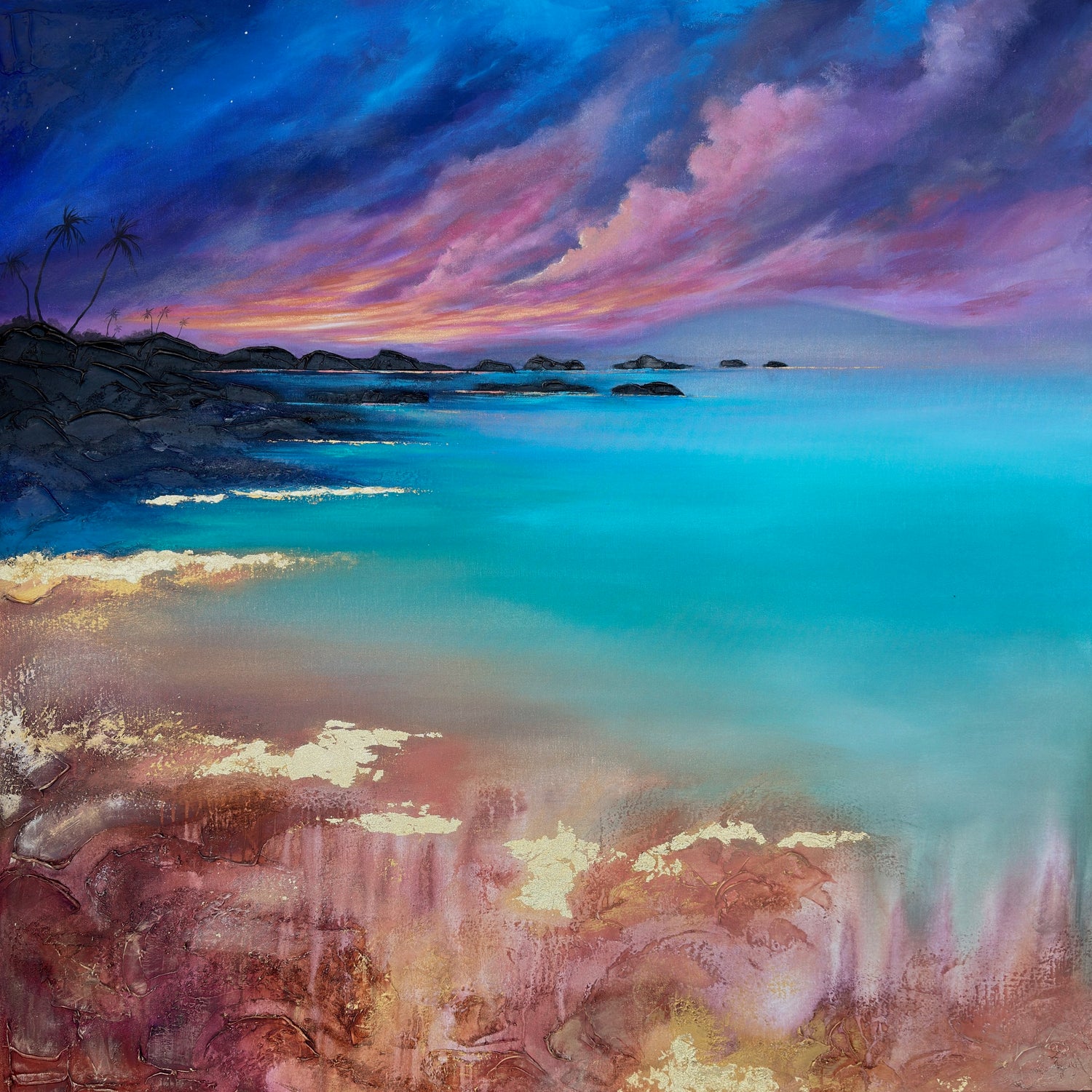 "Keawakapu Days" Original 48x48 by Linzy Arnott exclusively for Enchantress and Freeborne