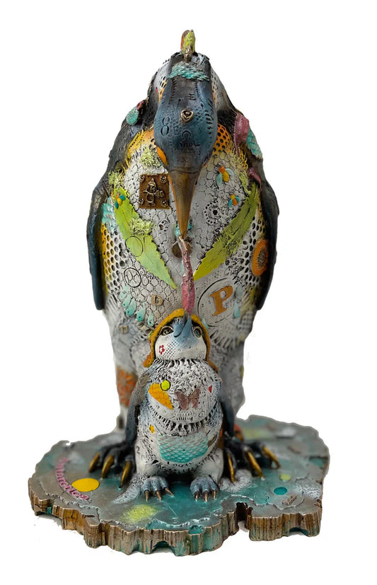 Nano Lopez "Lea & Logan" Bronze Penguin Sculpture