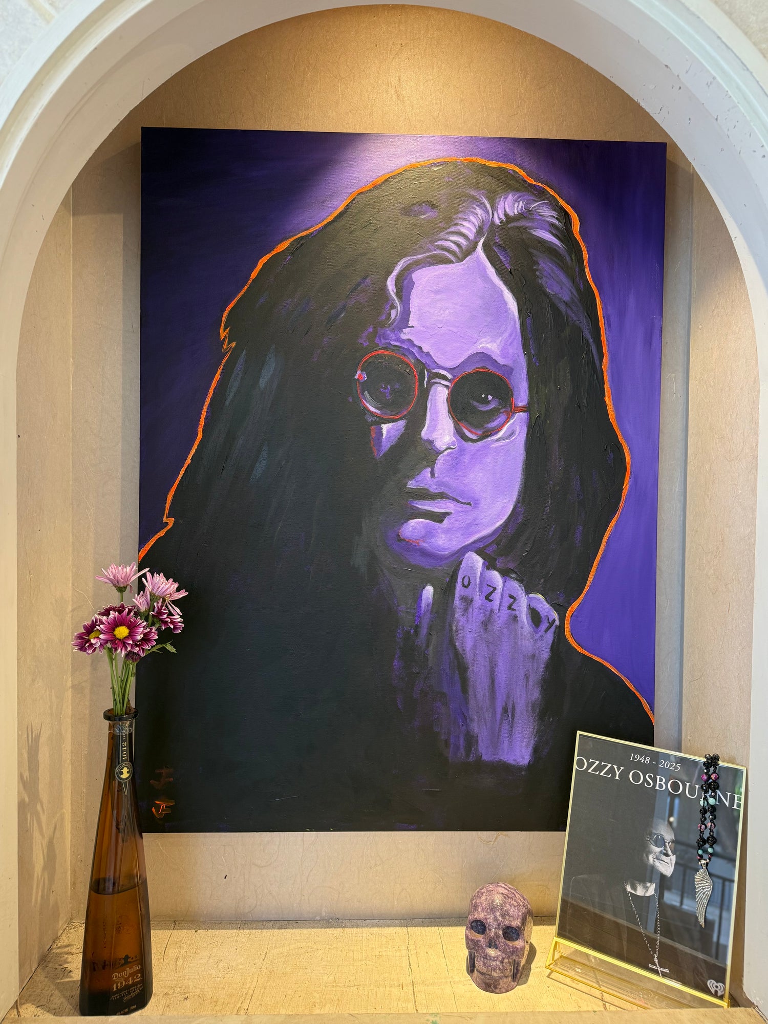 Ozzy Osbourne - original painting completed a couple of days before Ozzy left us. It was inspired by the Ozzy show. 🤟🏽❤️🙏