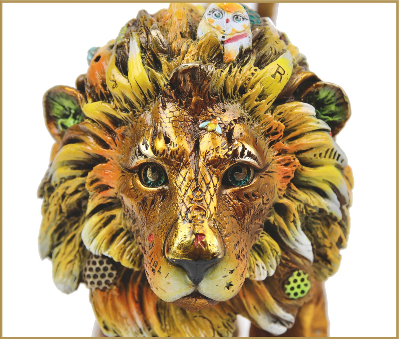 Nano Lopez "Leonardo Lifesize" Bronze Lion Sculpture