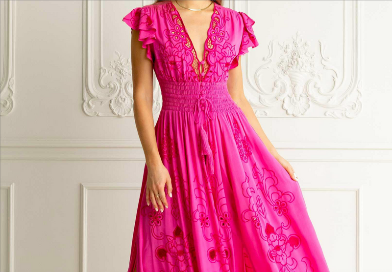 Amalfitana Maxi Gown by Zaimara Orchid Pink -made in Malta