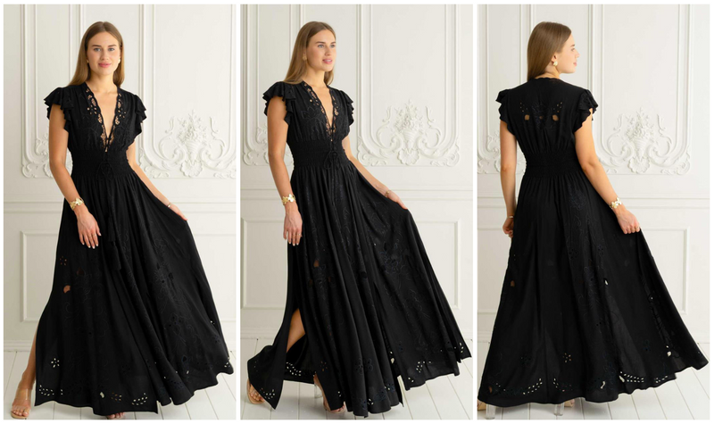 Glamour Maxi Gown by Zaimara Black -made in Malta