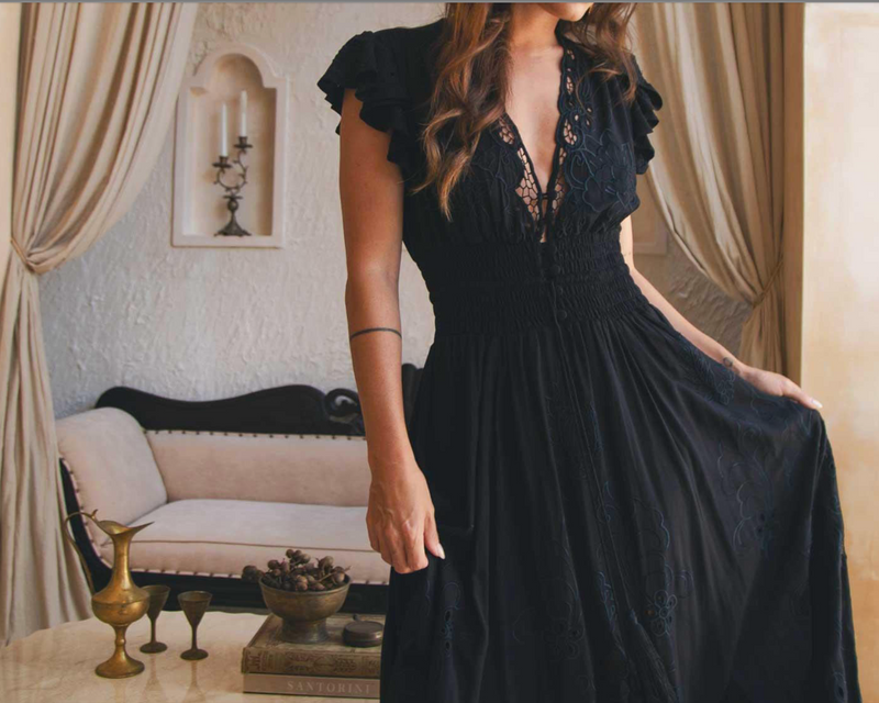 Glamour Maxi Gown by Zaimara Black -made in Malta