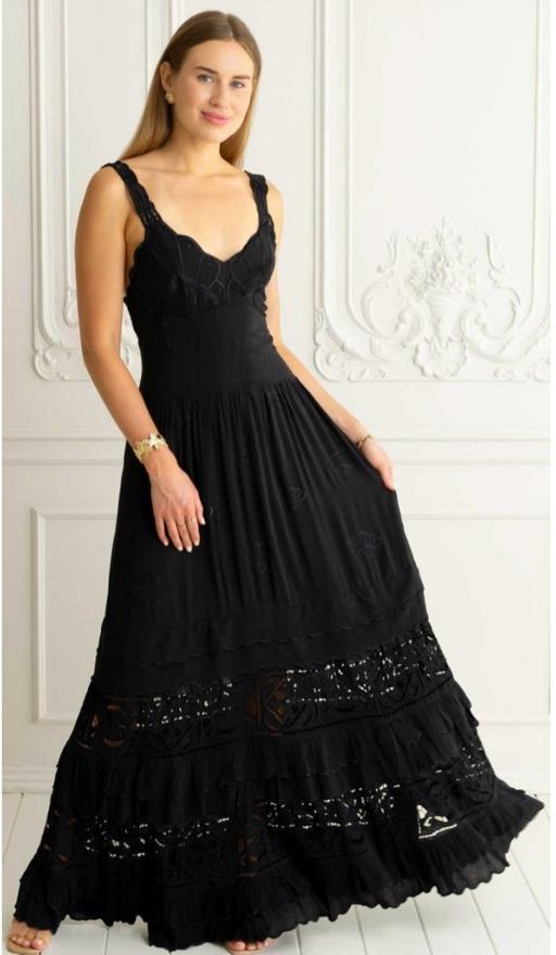 Anabella Maxi Gown by Zaimara Black -made in Malta