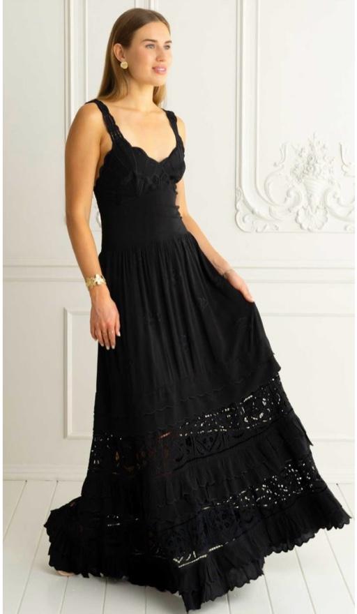 Anabella Maxi Gown by Zaimara Black -made in Malta