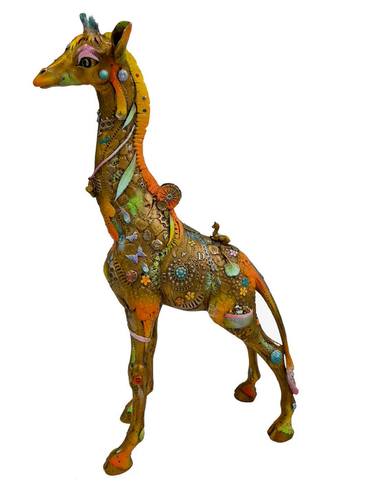 Nano Lopez "Iris Medium" Bronze Giraffe Sculpture