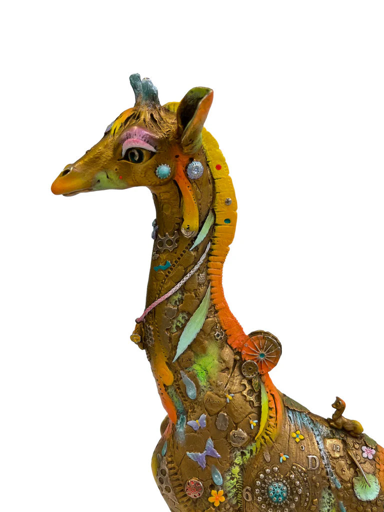 Nano Lopez "Iris Medium" Bronze Giraffe Sculpture