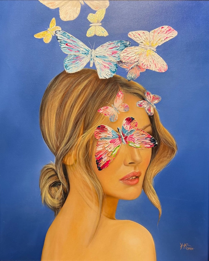 "Butterfly Kisses" 30x24 Original Available & Limited Editions by Kai Lava
