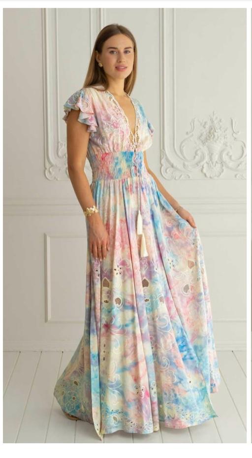 St Barth Maxi Gown by Zaimara Sunset -made in Malta
