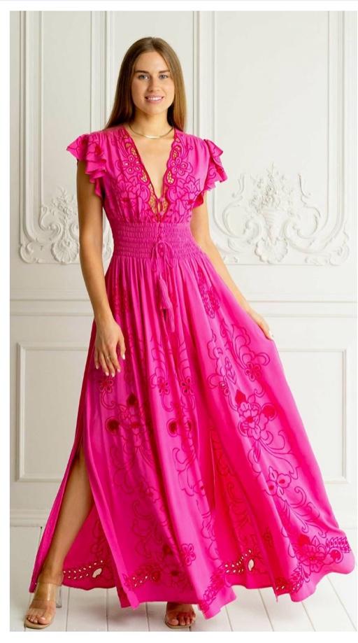 Amalfitana Maxi Gown by Zaimara Orchid Pink -made in Malta